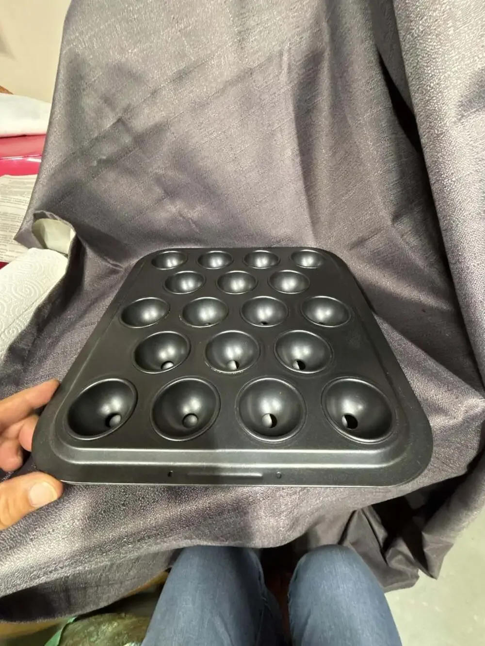 Non-Stick Cake Pop Maker Pan 18-Hole Black